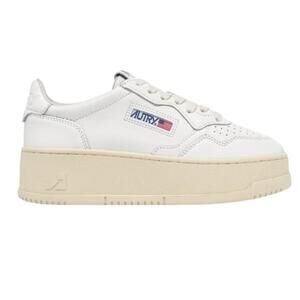 NEW AUTRY women's medalist platform sneakers in white